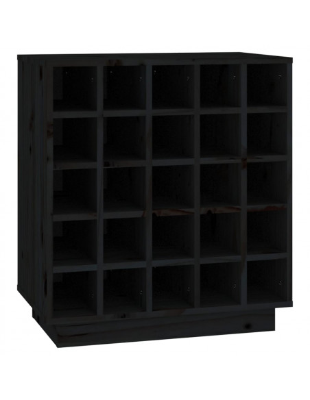 Portabottiglie Nero 55,5x34x61 cm in Legno Massello di Pino