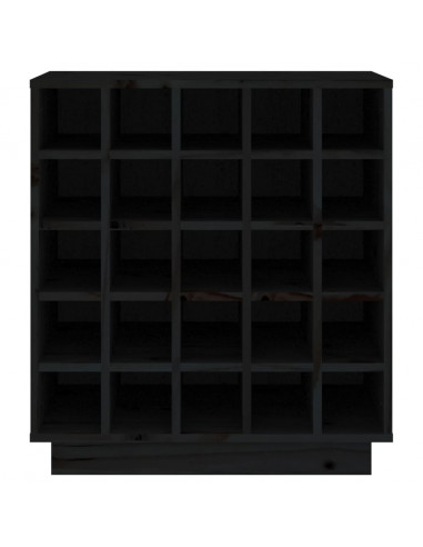 Portabottiglie Nero 55,5x34x61 cm in Legno Massello di Pino