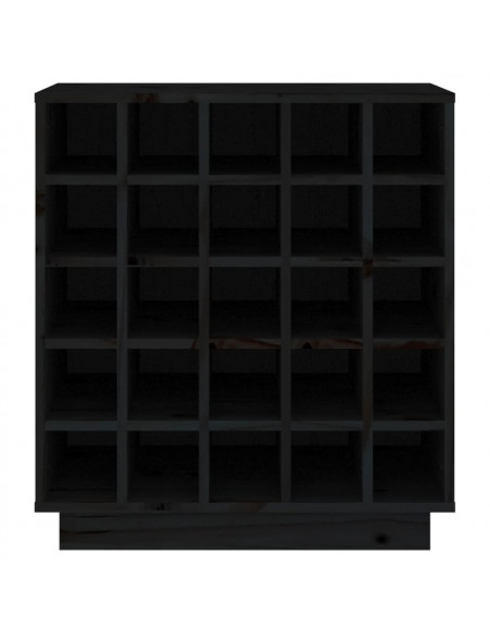 Portabottiglie Nero 55,5x34x61 cm in Legno Massello di Pino
