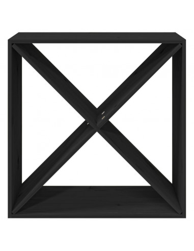 Portabottiglie Nero 62x25x62 cm in Legno Massello di Pino