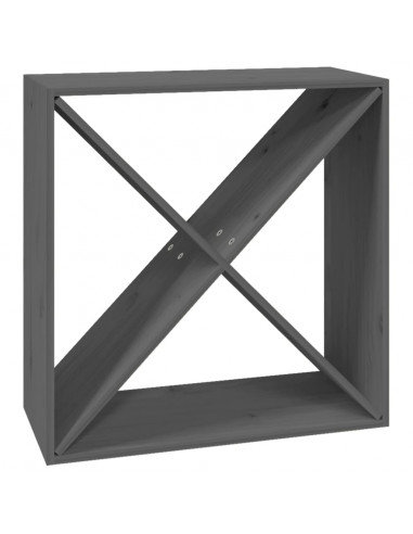 Portabottiglie Grigio 62x25x62 cm in Legno Massello di Pino