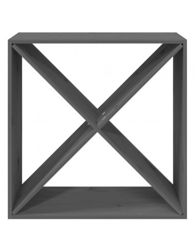 Portabottiglie Grigio 62x25x62 cm in Legno Massello di Pino