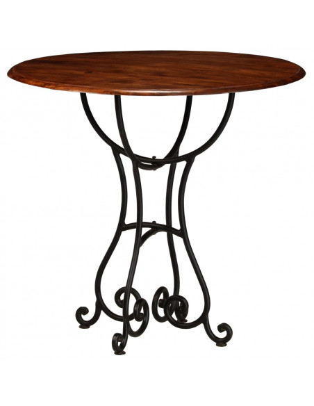 Tavolo da Pranzo in Legno di Acacia Finitura Ambra 80x76 cm