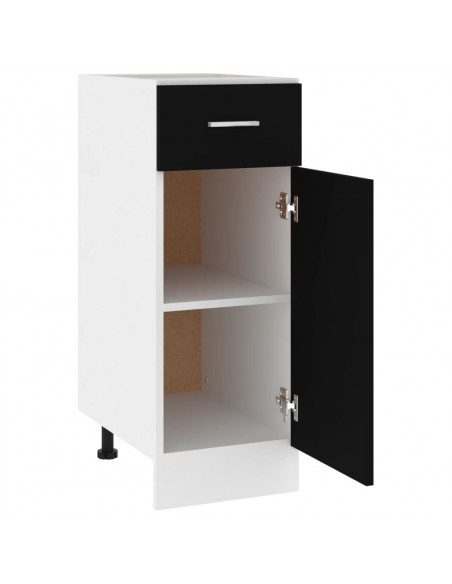 Armadio con Cassetto Nero 30x46x81,5 cm in Legno Multistrato