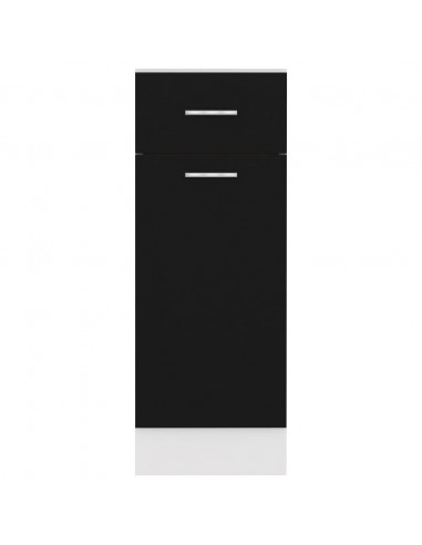 Armadio con Cassetto Nero 30x46x81,5 cm in Legno Multistrato