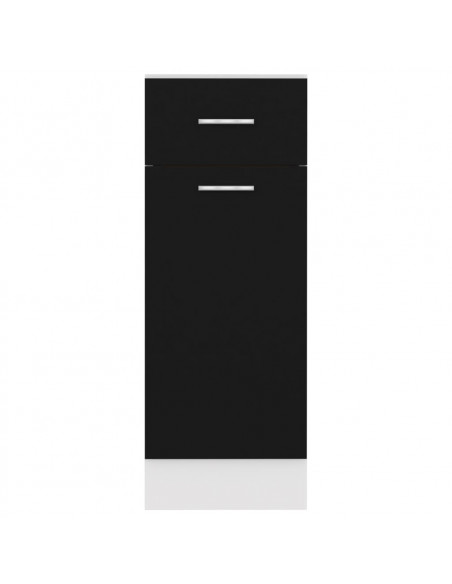 Armadio con Cassetto Nero 30x46x81,5 cm in Legno Multistrato