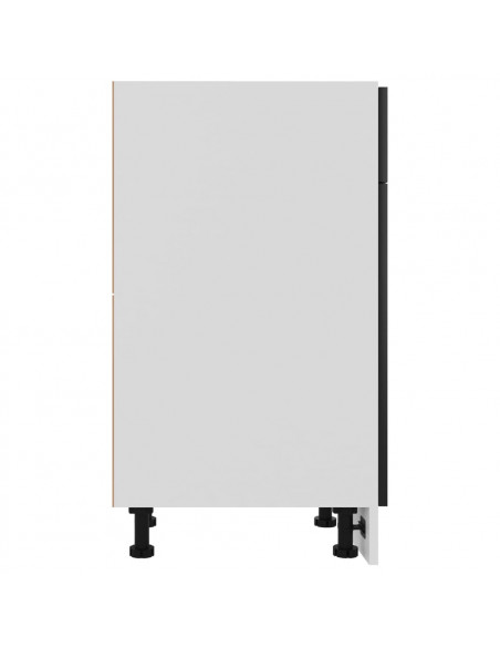 Armadio con Cassetto Nero 30x46x81,5 cm in Legno Multistrato