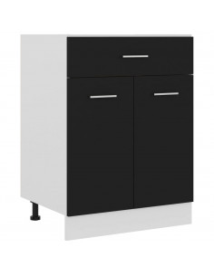 Armadio Inferiore con Cassetto Nero 60x46x81,5 cm Multistrato 2