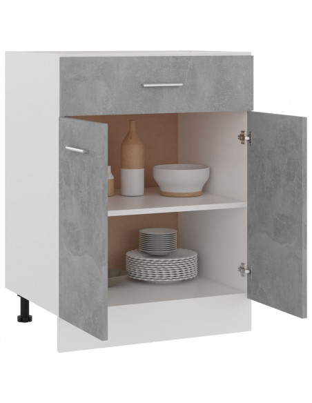Armadio Inferiore Cassetto Grigio Cemento 60x46x81,5Multistrato