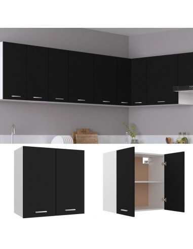 Mobile Pensile Nero 60x31x60 cm in Legno Multistrato