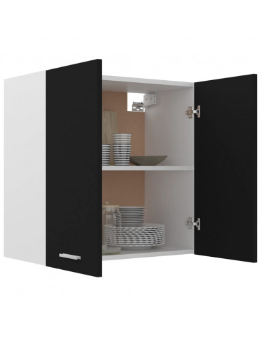 Mobile Pensile Nero 60x31x60 cm in Legno Multistrato