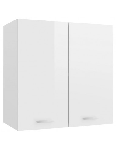 Mobile Pensile Bianco Lucido 60x31x60 cm Legno Multistrato