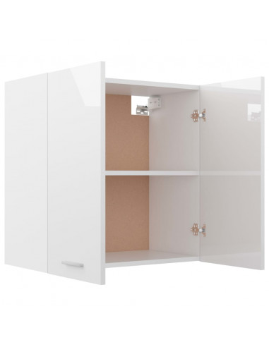 Mobile Pensile Bianco Lucido 60x31x60 cm Legno Multistrato