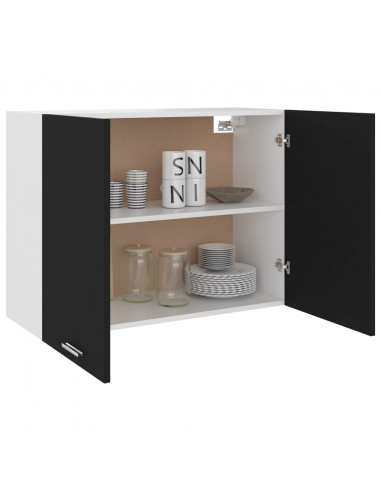 Mobile Pensile Nero 80x31x60 cm in Legno Multistrato