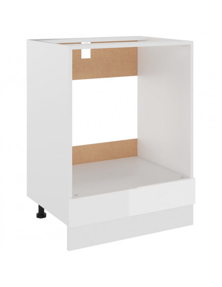 Mobile per Forno Bianco Lucido 60x46x81,5 cm Legno Multistrato