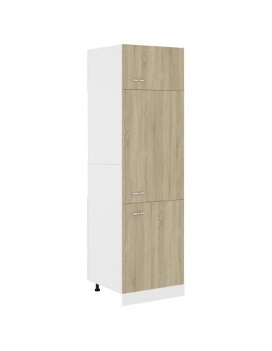 Mobile per Frigo Rovere Sonoma 60x57x207 cm Legno Multistrato