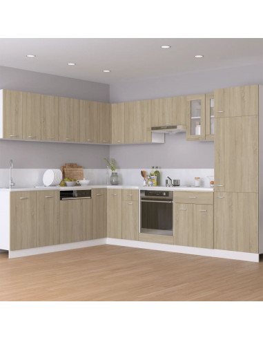 Mobile per Frigo Rovere Sonoma 60x57x207 cm Legno Multistrato