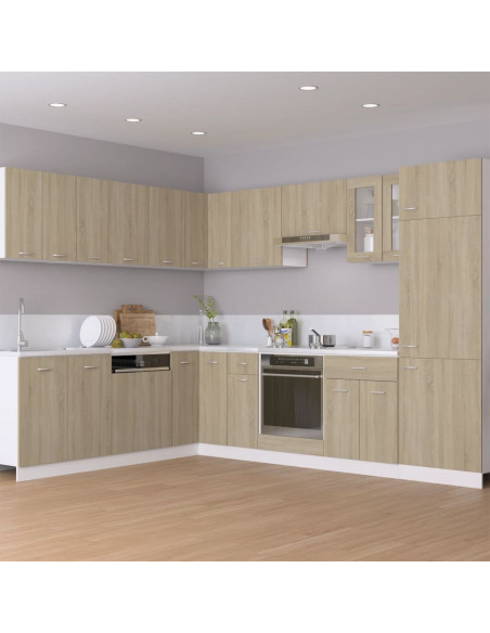 Mobile per Frigo Rovere Sonoma 60x57x207 cm Legno Multistrato