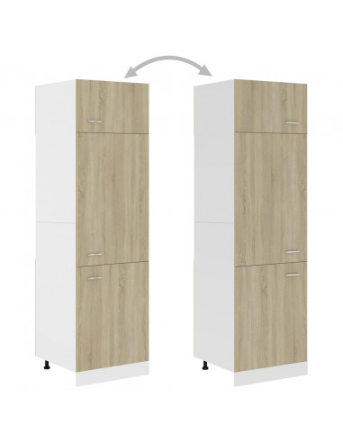 Mobile per Frigo Rovere Sonoma 60x57x207 cm Legno Multistrato