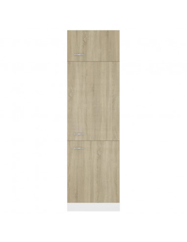 Mobile per Frigo Rovere Sonoma 60x57x207 cm Legno Multistrato