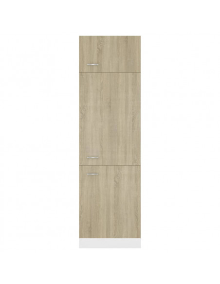 Mobile per Frigo Rovere Sonoma 60x57x207 cm Legno Multistrato