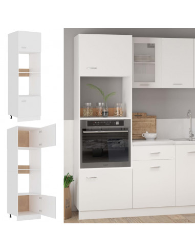 Armadio per Microonde Bianco 60x57x207 cm in Legno Multistrato