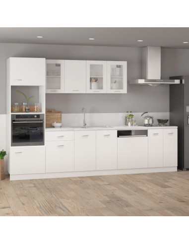 Armadio per Microonde Bianco 60x57x207 cm in Legno Multistrato