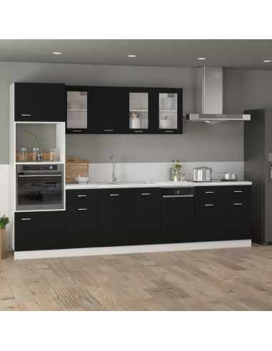 Mobile Inferiore Cassetto Nero 80x46x81,5 cm Legno Multistrato