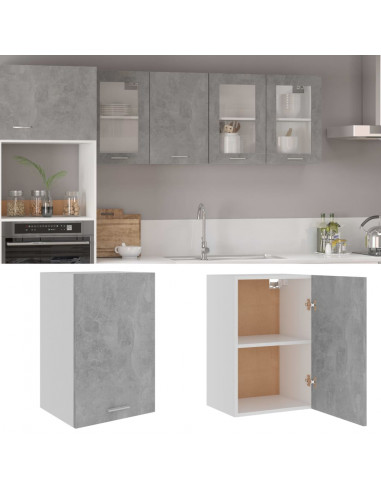 Mobile Pensile Grigio Cemento 39,5x31x60cm in Legno Multistrato