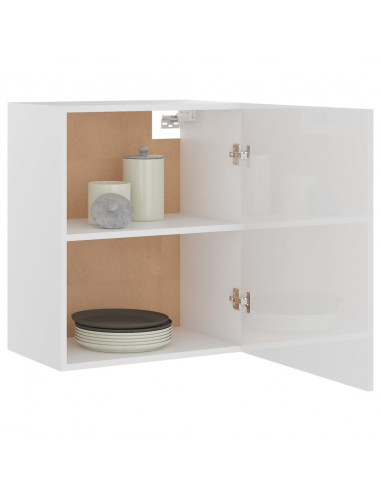 Mobile Pensile Bianco Lucido 50x31x60 cm in Legno Multistrato