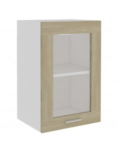 Mobile Pensile con Vetro Rovere Sonoma 40x31x60 cm Multistrato 2