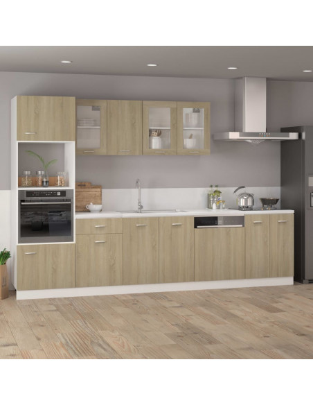 Mobile Pensile con Vetro Rovere Sonoma 40x31x60 cm Multistrato