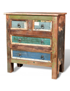 Armadietto in Legno di Recupero con 4 Cassetti 2