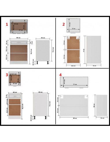 Set Armadi da Cucina 8 pz Bianco in Legno Multistrato