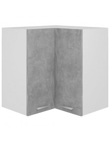 Pensile Angolare Grigio Cemento 57x57x60cm in Legno Multistrato