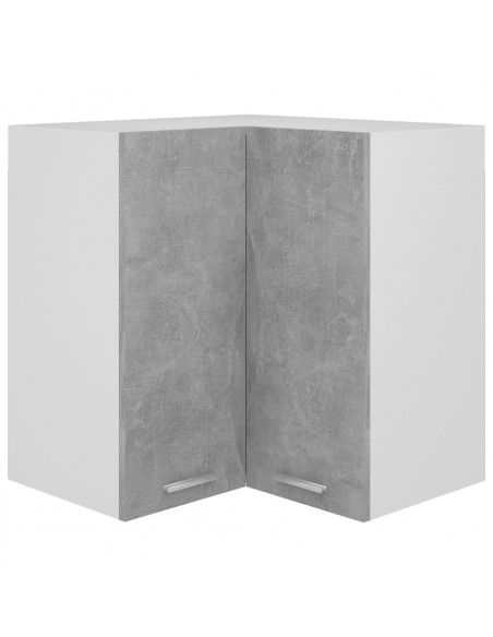 Pensile Angolare Grigio Cemento 57x57x60cm in Legno Multistrato