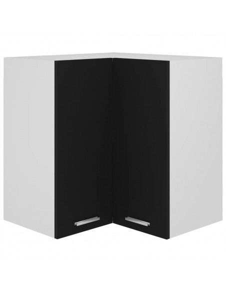 Pensile Angolare Nero 57x57x60 cm in Legno Multistrato