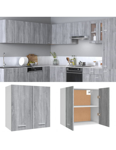 Mobile Pensile Grigio Sonoma 60x31x60 cm Legno Ingegnerizzato
