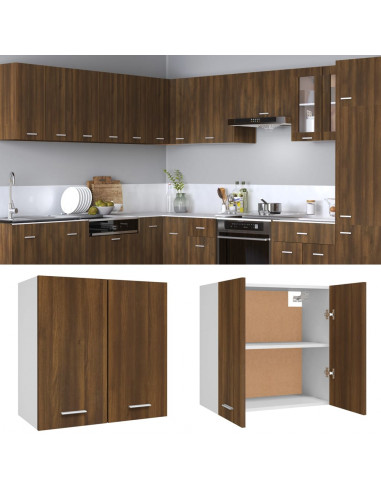 Mobile Pensile Rovere Marrone 60x31x60 cm Legno Ingegnerizzato