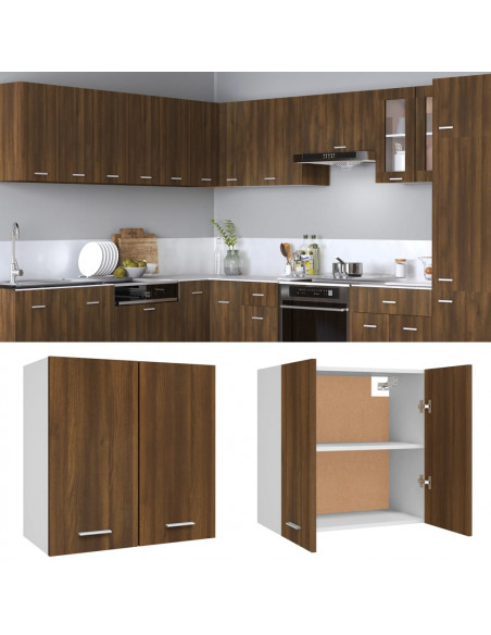 Mobile Pensile Rovere Marrone 60x31x60 cm Legno Ingegnerizzato