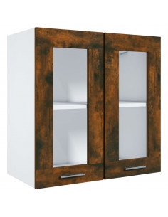 Pensile in Vetro Rovere Fumo 60x31x60 cm Legno Multistrato 2