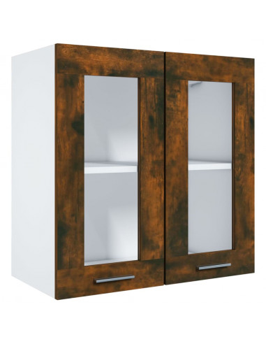 Pensile in Vetro Rovere Fumo 60x31x60 cm Legno Multistrato