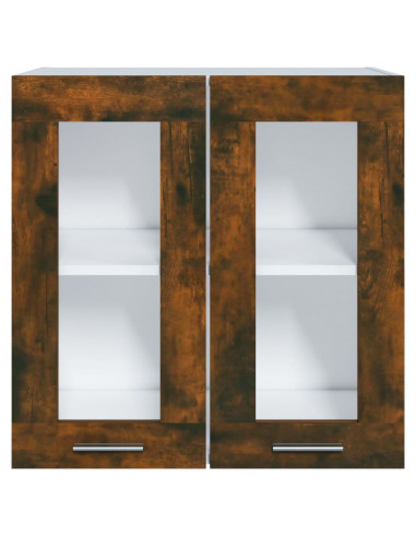 Pensile in Vetro Rovere Fumo 60x31x60 cm Legno Multistrato