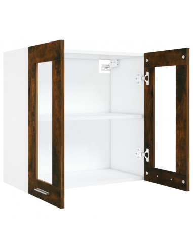 Pensile in Vetro Rovere Fumo 60x31x60 cm Legno Multistrato