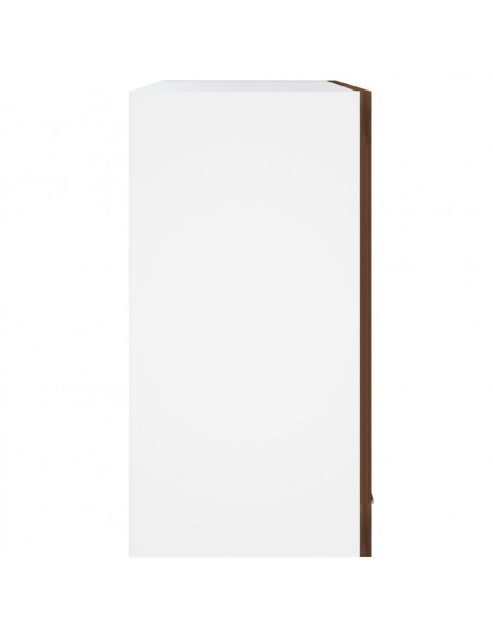 Mobile Pensile con Vetro “Lyon” Rovere Marrone 60x31x60 cm