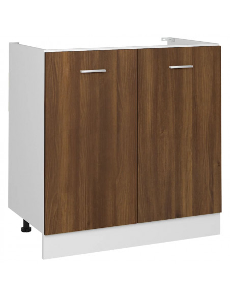 Mobiletto Rovere Marrone 80x46x81,5 cm in Legno Multistrato