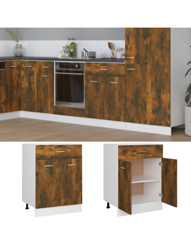 Mobiletto Rovere Fumo 60x46x81,5 cm in Legno Multistrato