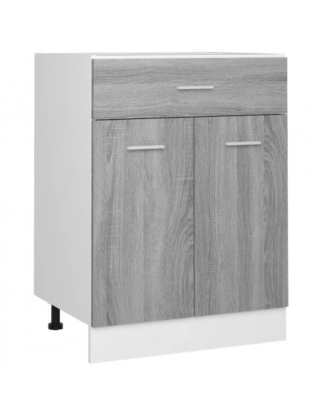 Mobiletto Grigio Sonoma 60x46x81,5 cm in Legno Multistrato