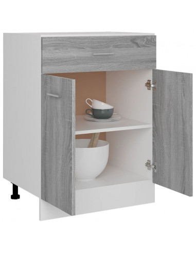 Mobiletto Grigio Sonoma 60x46x81,5 cm in Legno Multistrato