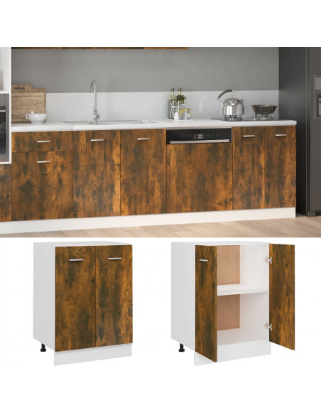 Mobiletto Rovere Fumo 60x46x81,5 cm in Legno Multistrato